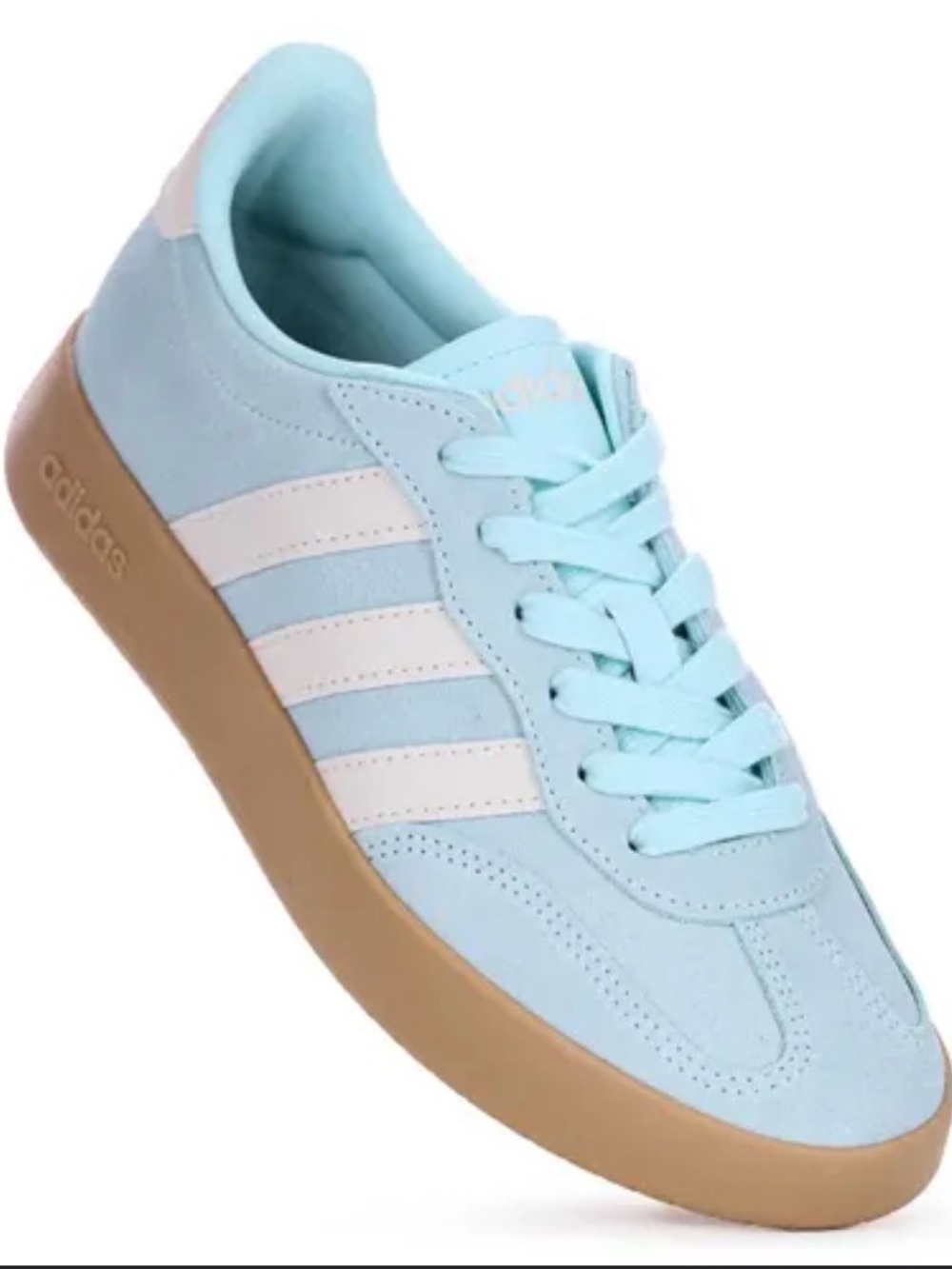 Adidas Light Blue Suede Barreda Women's Sneaker with White Stripes Size 8 NIB